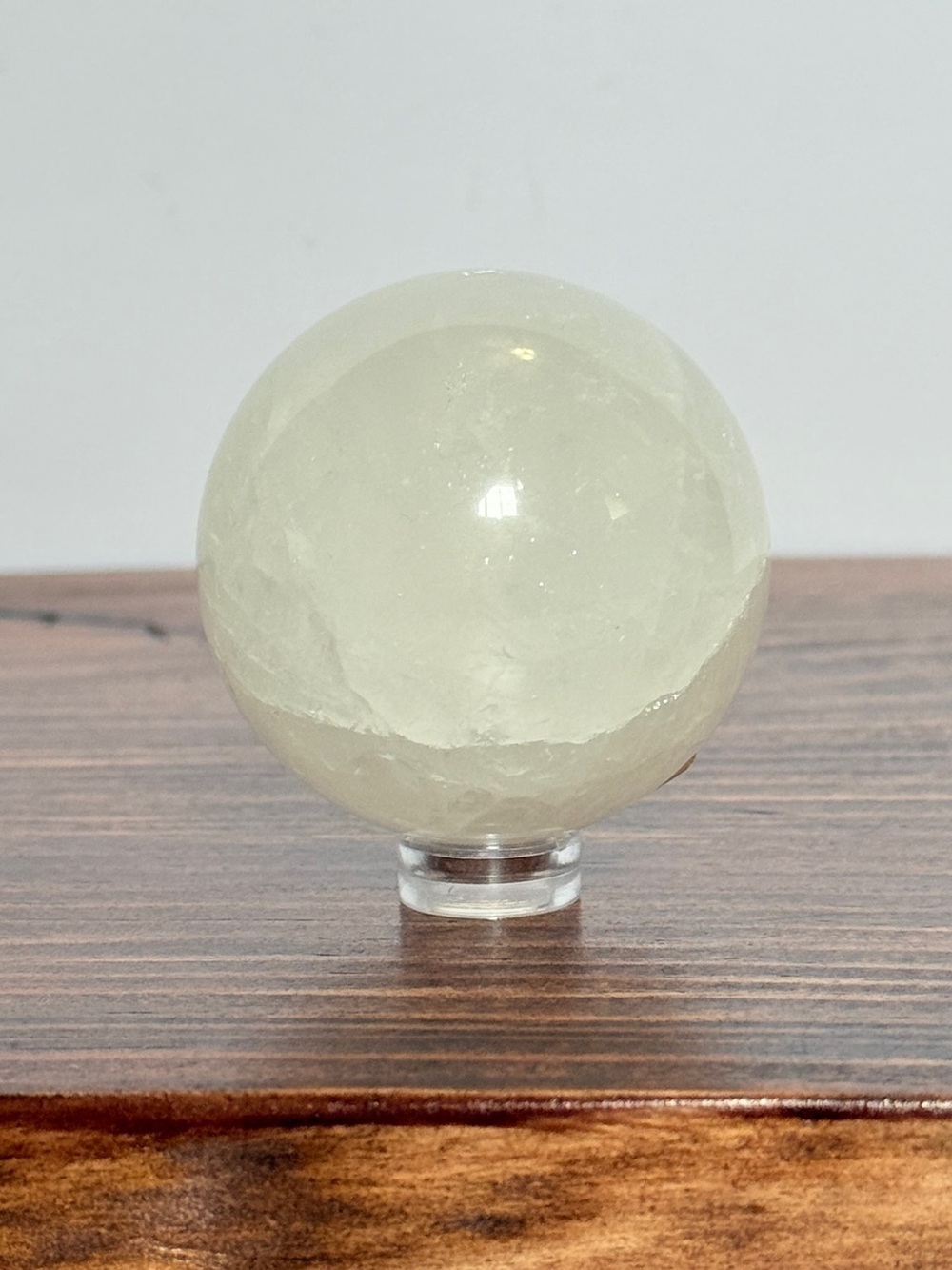 Natural Milky Quartz Sphere – 49mm Polished White Crystal Orb
